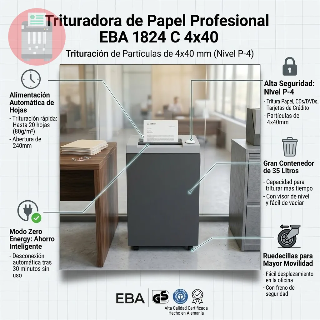 Trituradora De Papel EBA 1824 C 4x40